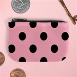 Polka Dots - Black on Light Pink Mini Coin Purse