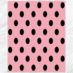 Polka Dots - Black on Light Pink Canvas 16  x 20 