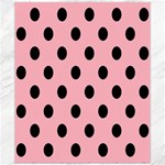 Polka Dots - Black on Light Pink Canvas 20  x 24 