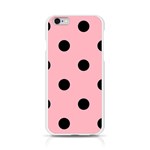 Polka Dots - Black on Light Pink Apple iPhone 6/6S Silicone Case (Transparent)