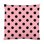 Polka Dots - Black on Light Pink Standard Cushion Case (Two Sides)