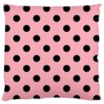 Polka Dots - Black on Light Pink Standard Flano Cushion Case (Two Sides)