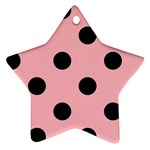 Polka Dots - Black on Light Pink Ornament (Star)