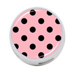Polka Dots - Black on Light Pink 4-Port USB Hub (Two Sides)