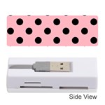 Polka Dots - Black on Light Pink Memory Card Reader (Stick)
