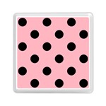 Polka Dots - Black on Light Pink Memory Card Reader with Storage (Square)