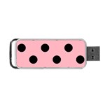Polka Dots - Black on Light Pink Portable USB Flash (Two Sides)