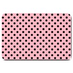 Polka Dots - Black on Light Pink Large Doormat