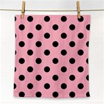 Polka Dots - Black on Light Pink Face Towel