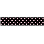 Polka Dots - Light Pink on Black Flano Scarf (Large)