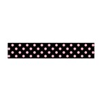 Polka Dots - Light Pink on Black Flano Scarf (Mini)