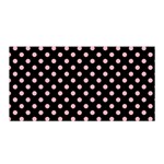 Polka Dots - Light Pink on Black Satin Wrap