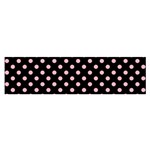Polka Dots - Light Pink on Black Satin Scarf (Oblong)