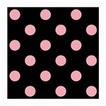 Polka Dots - Light Pink on Black Medium Glasses Cloth (2 Sides)