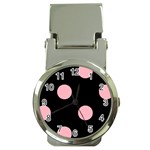 Polka Dots - Light Pink on Black Money Clip Watch