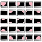 Polka Dots - Light Pink on Black 9mm Italian Charm (25 pack)