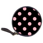 Polka Dots - Light Pink on Black Classic 20-CD Wallet