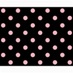 Polka Dots - Light Pink on Black Collage 8  x 10 