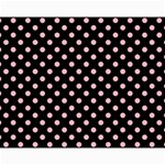 Polka Dots - Light Pink on Black Collage 11  x 14 