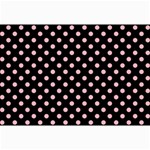 Polka Dots - Light Pink on Black Collage 12  x 18 