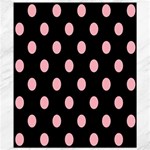 Polka Dots - Light Pink on Black Canvas 8  x 10 