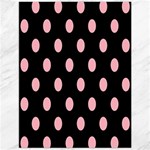 Polka Dots - Light Pink on Black Canvas 12  x 16 