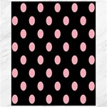 Polka Dots - Light Pink on Black Canvas 16  x 20 
