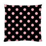 Polka Dots - Light Pink on Black Standard Cushion Case (One Side)