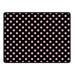 Polka Dots - Light Pink on Black Double Sided Fleece Blanket (Small) (Two Sides)