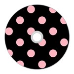Polka Dots - Light Pink on Black CD Wall Clock