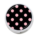 Polka Dots - Light Pink on Black 4-Port USB Hub (Two Sides)