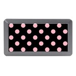 Polka Dots - Light Pink on Black Memory Card Reader (Mini)