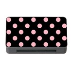 Polka Dots - Light Pink on Black Memory Card Reader with CF