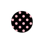 Polka Dots - Light Pink on Black Golf Ball Marker