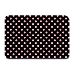 Polka Dots - Light Pink on Black Plate Mat