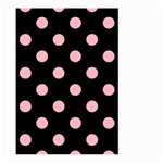 Polka Dots - Light Pink on Black Large Garden Flag (Two Sides)