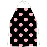 Polka Dots - Light Pink on Black Full Print Apron