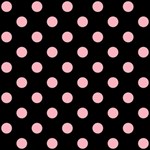 Polka Dots - Light Pink on Black ScrapBook Page 8  x 8 