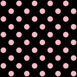 Polka Dots - Light Pink on Black ScrapBook Page 12  x 12 