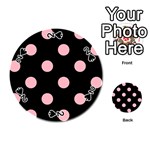 Polka Dots - Light Pink on Black Playing Cards 54 (Round)