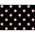 Polka Dots - Light Pink on Black Birthday Cake 3D Greeting Card (7x5)
