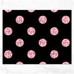Polka Dots - Light Pink on Black Jigsaw Puzzle (Rectangular)