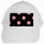 Polka Dots - Light Pink on Black Black Cap