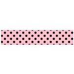 Polka Dots - Black on Pink Flano Scarf (Small)