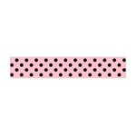 Polka Dots - Black on Pink Flano Scarf (Mini)