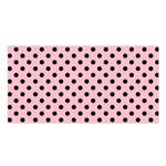 Polka Dots - Black on Pink Satin Shawl