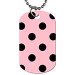 Polka Dots - Black on Pink Dog Tag (One Side)