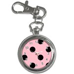 Polka Dots - Black on Pink Key Chain Watch