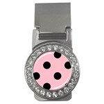 Polka Dots - Black on Pink Money Clip (CZ)