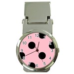 Polka Dots - Black on Pink Money Clip Watch